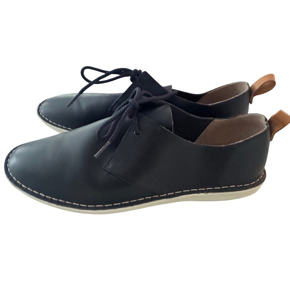 Clarks Tor Mens Navy Blue Leather Lace Up Sneakers Shoes Size 12